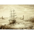 thumbnail image 3 of Elizabeth Murray 18x14 Black Modern Framed Museum Art Print Titled - Loading Boat in Port, 3 of 5
