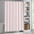 thumbnail image 3 of Pink Stripes Fabric Shower Curtain Pink White Vertical Striped Washable Shower Curtains for Bathroom, Waterproof Bath Curtain with Hooks Home Decor 36x72in, 3 of 8