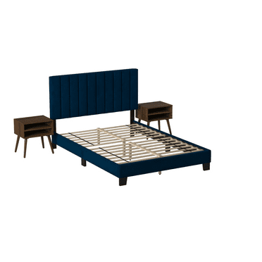 Picket House Furnishings Colbie Upholstered Queen Platform Bed with Nightstand