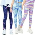 thumbnail image 3 of MXIEZI 6-12 Years Girls Stretch Leggings Pants Kids Spring Fall Soft Ice Silk Nine Cent Yoga Leggings Bottoms, 3 of 9