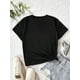 thumbnail image 2 of Camiseta informal de verano para niña con cuello redondo y estampado de capibara, tejido de punto de poliéster suave con ligero estiramiento, top holgado de manga corta con apliques, 2 of 5
