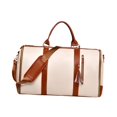thumbnail image 4 of Bolsa de lona resistente al desgaste, grande, multifuncional y portátil para viajes de una noche. Beige, 4 of 9