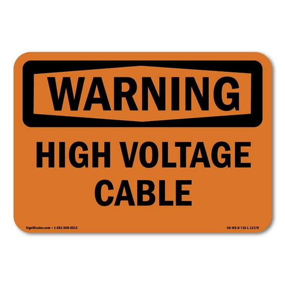 OSHA WARNING Sign - High Voltage Cable | Decal | Protect Your Business, Construction Site, Warehouse & Shop Area | Made in the USA