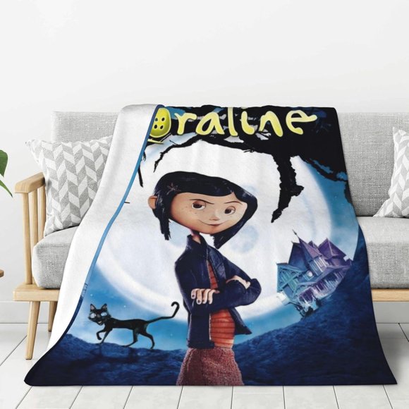 Couverture Jetée Coraline Ultra-Douce en Micro-Polaire Couverture de Lit Couverture en Flanelle Couvertures Légères Décoration Maison Cadeaux Couvertures pour Lit Canapé Sofa
