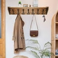 thumbnail image 4 of WEBI Heavy Duty Wall Mounted Shelf with Hooks, 35 inch Long, Wooden Plank, Rustic Brown, 4 of 13