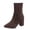 Coffee, variant on Womens High Heel Ankle Boots Pointed Toe Chunky Heel Stretch Booties Zip Up Square Toe Dress Boots Fashion Booties (Black, 6.5)
