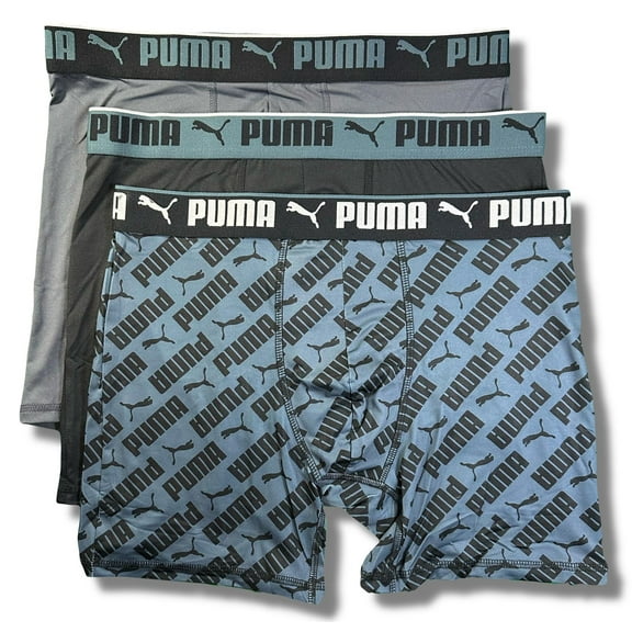 PUMA MEN'S 3 PACK - PHG 243 842 GREY BLACK - LARGE - UNDERWEAR X3 BOXER BRIEF