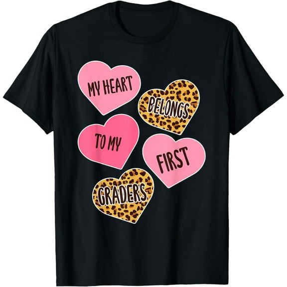 Conversation Heart Love Valentines Day 1st Grade Teacher T-Shirt Shirts