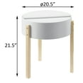 thumbnail image 5 of DUOSONG White and Natural Wood Furniture End Table, Off-White (1 Piece), 5 of 5