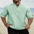 thumbnail image 2 of Chemise de Plage à Manches Courtes en Lin Décontracté pour Hommes, 2 of 4