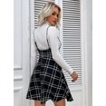 thumbnail image 2 of Vestido básico de cintura alta con tirantes acampanados para mujer, sin playera Tartán negro M Tartán negro M Xishao ropa, 2 of 2