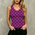 thumbnail image 2 of Fewfanhot Summer Tops for Women Polka Dot Tank Top Scoop Neck Sleeveless Shirt Wide Strap Going Out Tops Slim Fit Summer Top, 2 of 7