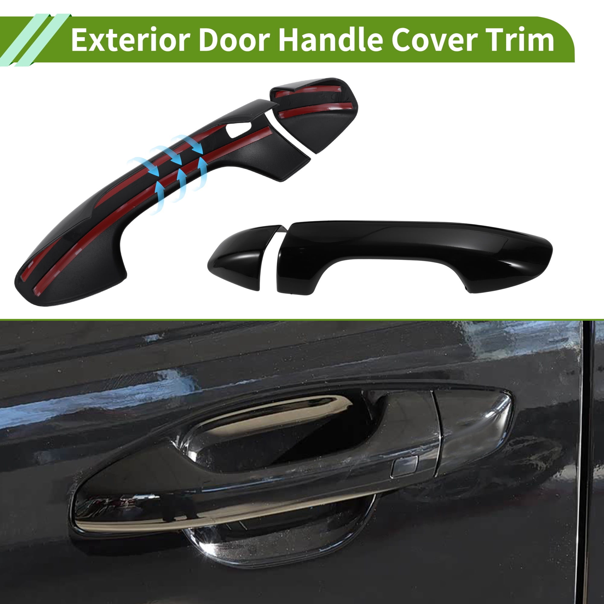 Unique Bargains Exterior Door Handle Cover Trim for Kia Sportage 2017-2022 Bright Black