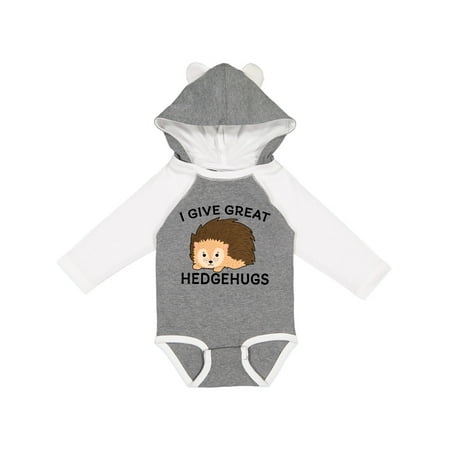 

Inktastic I Give Great Hedgehugs with Cute Hedgehog Gift Baby Boy or Baby Girl Long Sleeve Bodysuit