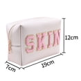 thumbnail image 4 of Makeup Organizer Letter Portable Double Layer Large Capacity Canvas Waterproof Makeup Bag for Outdoor, 4 of 11