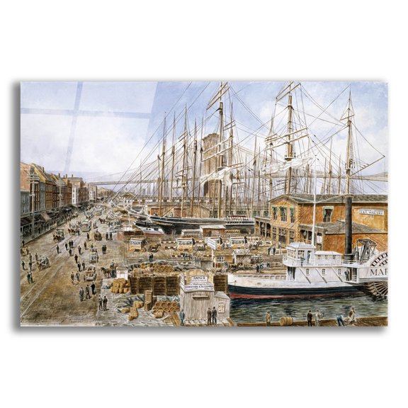Epic Art 'Wall St. Ferry, Ny' by Stanton Manolakas, Acrylic Glass Wall Art, 16"x12"