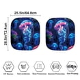 thumbnail image 3 of Binienty Blue Jellyfish Sunshade Visor 2-Piece Foldable Car Windshield Sun Shade Sun Shade for UV Protection Auto Interior Protector Easy Installation Fit Most Car, Truck, Suv, or Van, 3 of 5