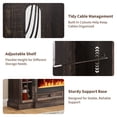 thumbnail image 5 of OKD TV Stand with Fireplace for 80 inch TVs, Farmhouse Entertainment Center with Storage, Dark Rustic Oak, 5 of 7