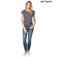 thumbnail image 2 of Aeropostale - Playera gráfica a rayas para mujer, azul, extra pequeña Aeropostale Camiseta gráfica, 2 of 2