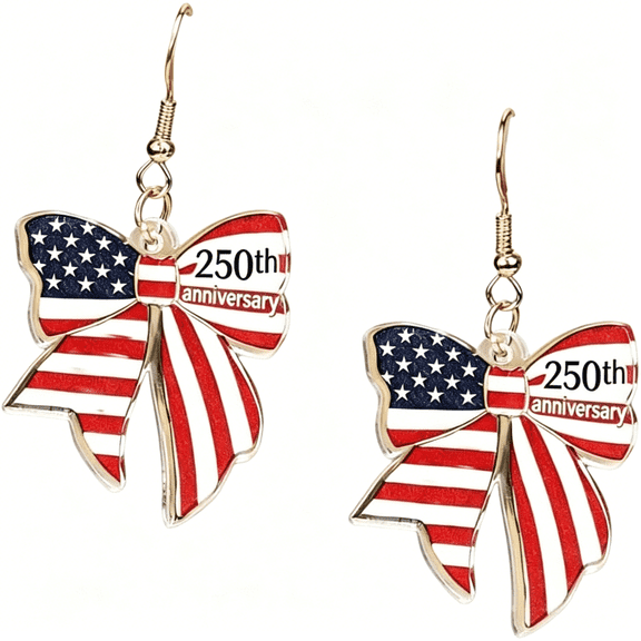 DESIGNICE Usa 250Th Anniversary Earrings 2026,Patriotic American Flag Dangle Earrings Set for Women,4Th of July Independence Day Memorial Day Patriotic Jewelry Gifts