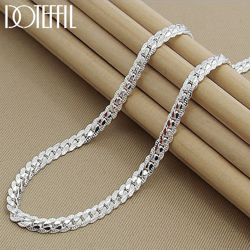 925 Sterling Silver 6.4mm Polished Domed Curb Necklace Chain Necklace 24inch