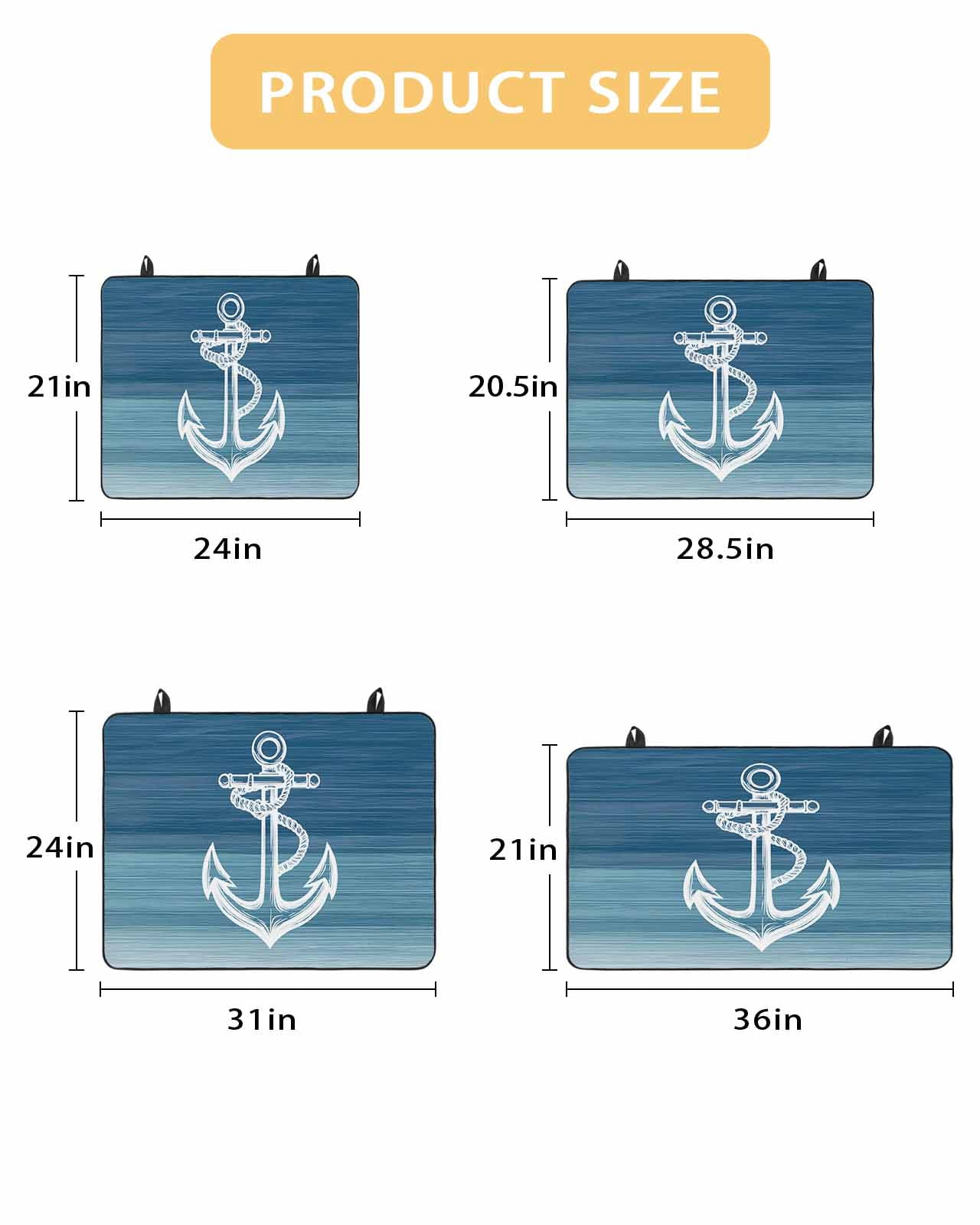 nqOlkjepod Large Induction Cooktop Protector Mat 36"x21", Nautical White Anchor Stove Top Covers for Electric Stove, Blue Gradient Ocean Abstract Stove Burner Cover Mats, Glass Top Stove Cover