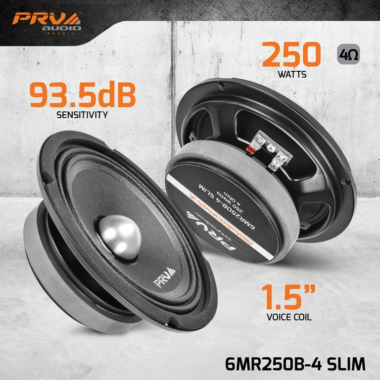 PRV AUDIO 6.5 Inch Shallow Midrange Bullet Speaker 6MR250B 4 Slim