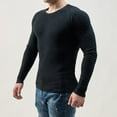 thumbnail image 2 of T-Shirts pour Hommes, Col Rond, Tricoté, Décontracté, Patchwork, Base, Noir, Automne, Taille m, 2 of 6