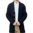 thumbnail image 2 of Turilly Men's Button Turn-down Collar Knitwear Long Sleeve Cardigan Sweater Woolen Coat, 2 of 4