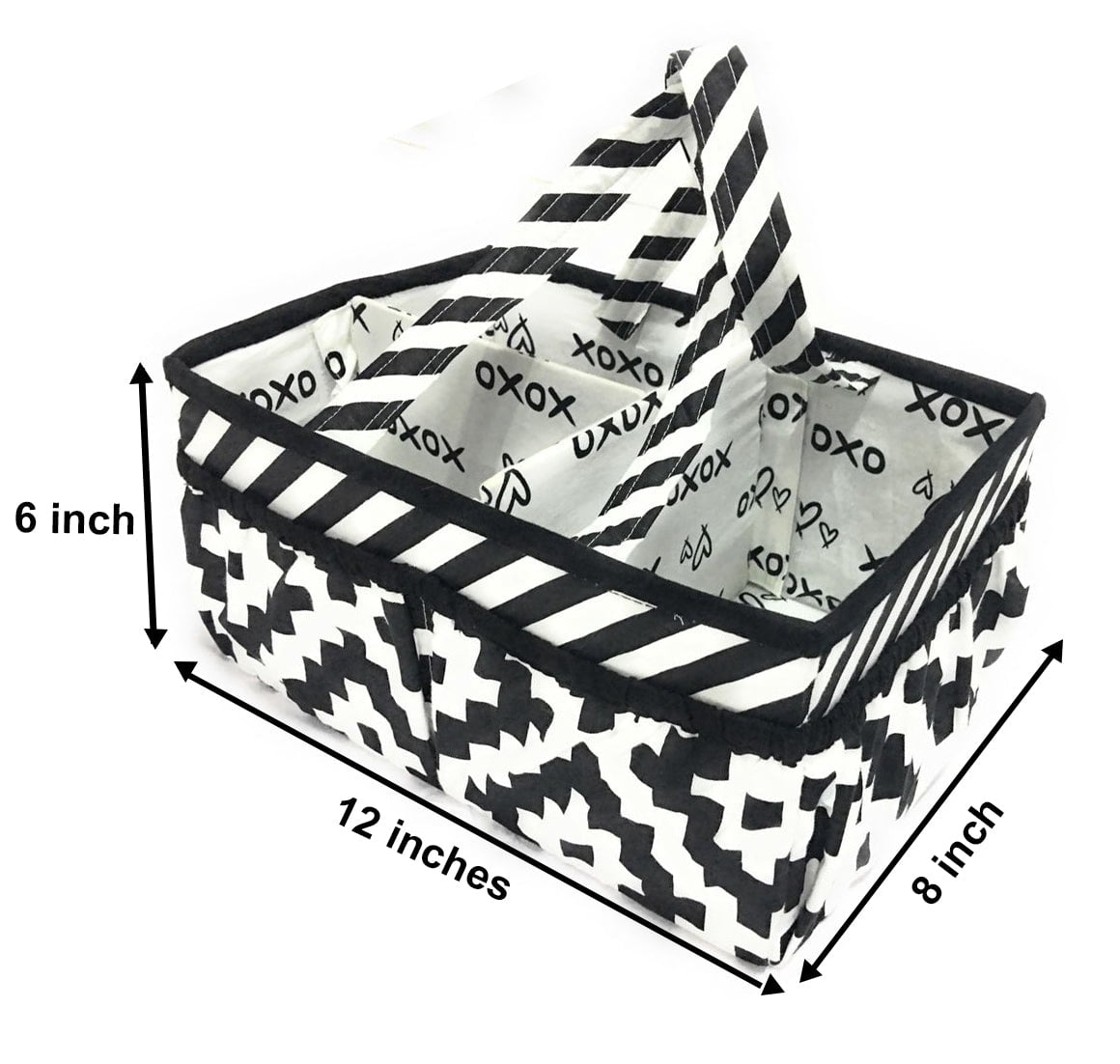 Bacati - Nursery Storage Caddy Aztec Love Black Neutral