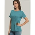 thumbnail image 3 of Womens Short Sleeve Basic Shirts Crewneck Tees Loose Fit Fashion Tops Casual Summer Clothes, 3 of 6