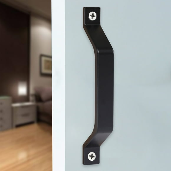 Straight aluminum handle in white for sliding doors or swing doors - 200*24*39mm black