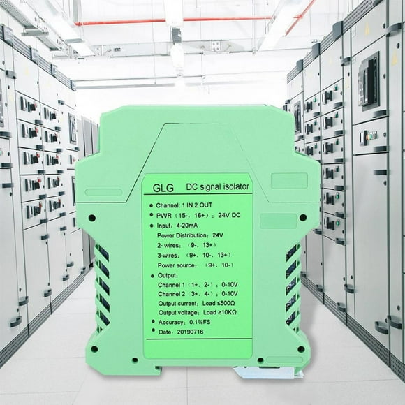 POCREATION Signal Isolator, 4~20mA Digital 1 In 2 Out /2 In 2 Out(Optional) Signal Conditioner, DC Rail Type For Two-Wire Three-Wire Transmitter