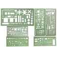 thumbnail image 1 of 6 plantillas de medición de plástico, plantillas de encofrado de construcción, reglas de dibujo geométrico para oficina y escuela, verde Adepaton CZBG-HQ100, 1 of 6