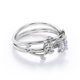 thumbnail image 3 of JeenMata Anillo de Bodas Solitario de Moissanita de Corte Redondo con Diseño de Enredadera de Hojas de 0,5 Quilates y 4 Puntas Engastado en Oro Blanco de 18 K sobre Plata, 3 of 10