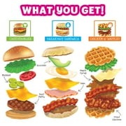ORB Stretchee Foodz - Secret Menu 3 Pack - Mix and Match, Stretch, and Even Squeeze This Hamburger and Sandwich Trio for Stress Relief - Original Sensory/Fidget Play Food Toys for Kids and Adults