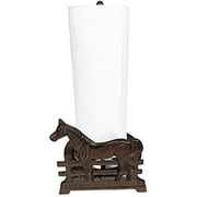 Urbalabs Cast Iron Farmhouse Paper Towel Holder Horse Metal Paper Towel Holder Roll Paper Towel Stand for Farmhouse Kitchen Decor Bathroom Home Country Decor (Horse)