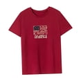 thumbnail image 4 of Camiseta de mujer trajes de verano moda simple cuello redondo camiseta para vacaciones en la calle Rojo, 4 of 7