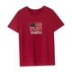 thumbnail image 4 of Camiseta de mujer de verano clásica cómoda cuello redondo para uso diario en la calle Rojo, 4 of 7