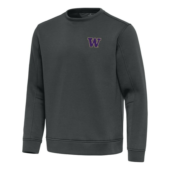 Men's Antigua Pewter Washington Huskies Relevant Lightweight Pullover Sweatshirt