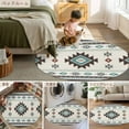 thumbnail image 6 of 3.3ft Round Rug, Southwest Ethnic Non-Skid Rubber Backing Large Area Rugs - Living Room Bedroom Home Office, Boho Aztec Tribal Abstract Aesthetic Indoor Floor Mat Carpets Washable Rug, 6 of 9