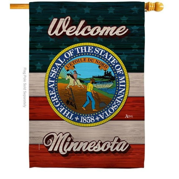 28 x 40 in. Welcome Minnesota Double-Sided Vertical Decoration Banner House & Garden Flag - Yard Gift