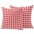 thumbnail image 6 of Red White Plaid Outdoor Pillow Covers 24x24 Inch Throw Pillow Covers Set of 2 Waterproof Decorative Pillow Cases Modern Farmhouse Buffalo Check Gingham Cushion Covers for Patio Furniture Garden Couch, 6 of 8