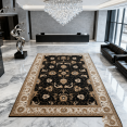 thumbnail image 5 of JERFIT Black and Ivory Traditional Area Rug 7x10 Feet, Victorian Ornate Pattern Non-Shedding Stain Resistant Indoor Rug for High Traffic Areas, Soft Polypropylene Carpet for Living Room Bedroom, 5 of 6