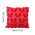 thumbnail image 3 of Yeciiwht Christmas Pillow Covers 18x18in，Knitted Bow Pillow Cases Decorative Throw Pillow Covers with Heart Accents for Home Christmas Decor 4 Colors, 3 of 7