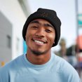 thumbnail image 3 of Dalix Chocolate Molecule Beanie Cap Dalix Chocolate Molecule Embroidered Beanie Hat Knit Cozy Cap Cold Weather Mens in Black, 3 of 5