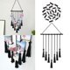 thumbnail image 4 of Tapiz de macramé chic hecho a mano estilo boho con borlas, ideal para decorar la pared. Negro, 4 of 9
