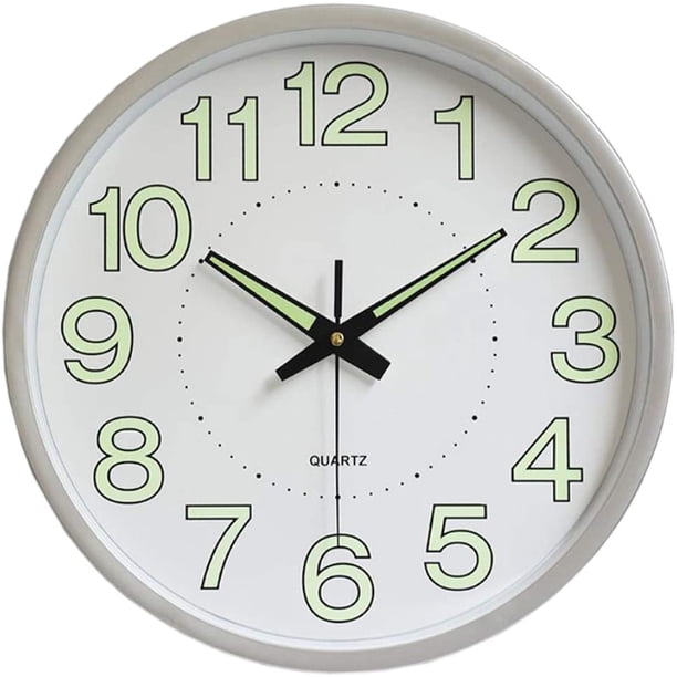 Reloj de pared grande de 30 cm, sin relojería para reloj de pared luminoso digital de cuarzo silencioso para sala de estar, cocina, habitación de niños, oficina, baño Xemadio LN-1930-3
