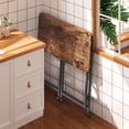 thumbnail image 5 of 27.5" Portable Folding Laptop Desk with Wheels – Rustic Brown and Black Modern Computer and Writing Desk, 5 of 6