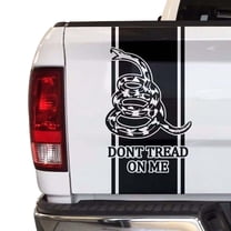 Dont Tread On Me Gadsden Flag Truck Tailgate Vinyl Decal Sticker Compatible with most Pickup Trucks Christopher Gadsden Flag 1775 Timber Rattlesnake Decal (11" x 25", Black)